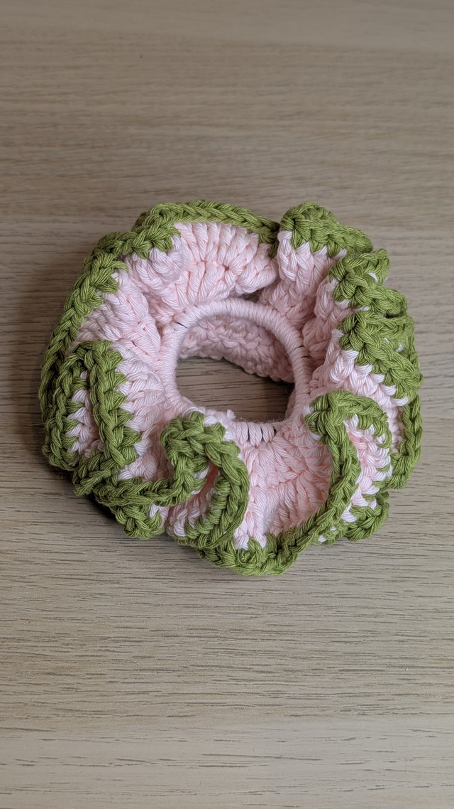 Chouchou style bohème,fairycore,cottagecore au crochet - Accessoire cheveux fait main