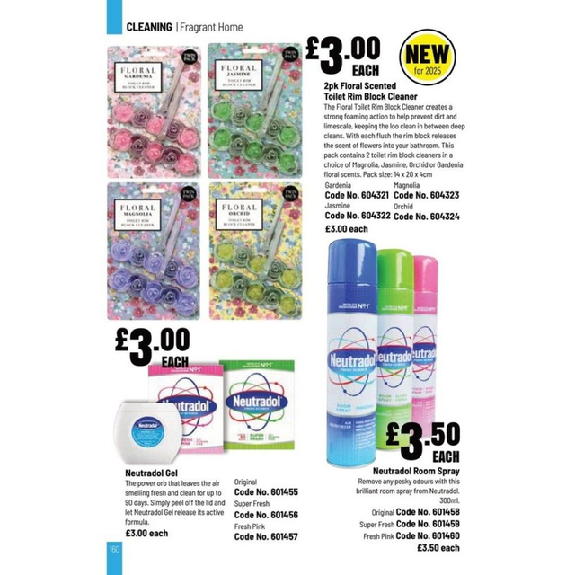 2pk Floral Scented Toilet Rim Block Cleaner Jasmine