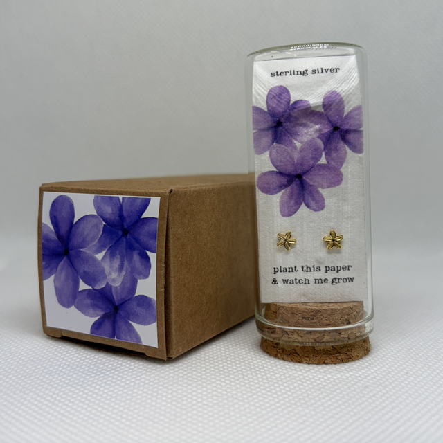 'Gold &amp; Purple' flowers 14k gold plantable paper 