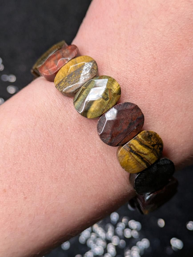 Bracelet œil de tigre multiple facettes 
