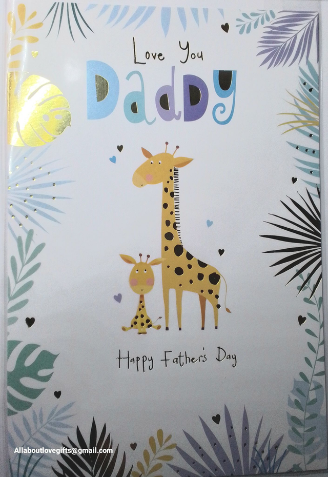Daddy Fathers Day Card  Giraffes Design