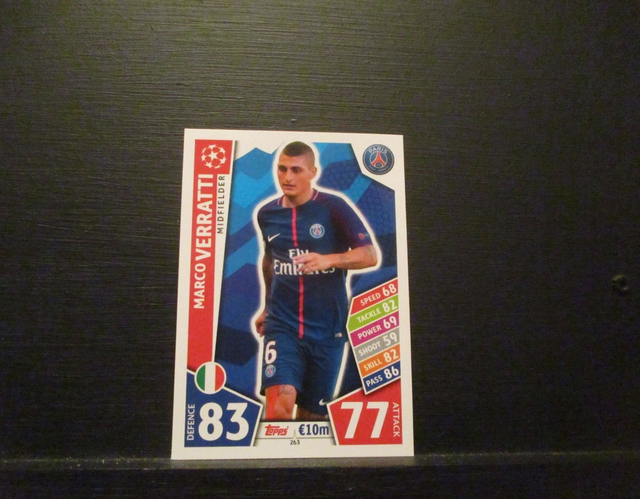 Marco Verratti - UEFA Champions League Match Attax 2017/18 Original Trading Card #263