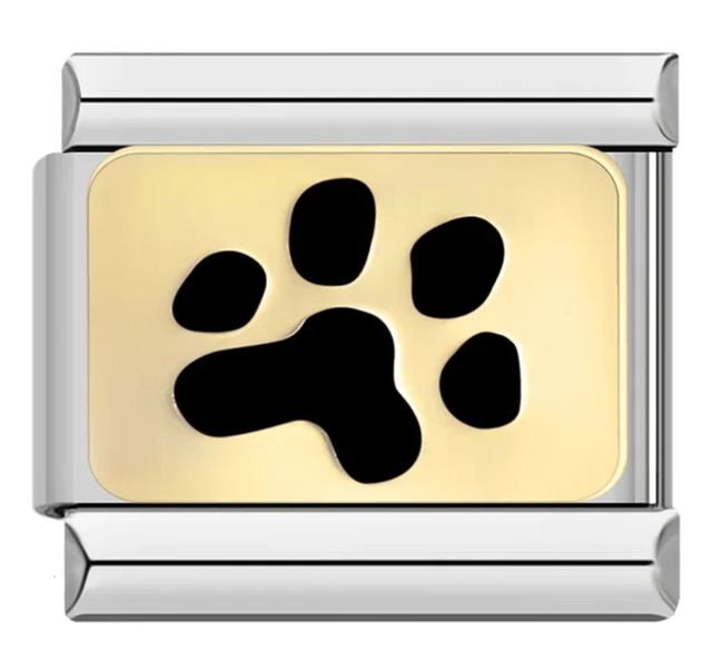 Charm Patita con fondo Dorado