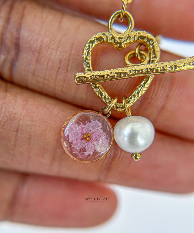 Chaîne de cheville - Fleur de bougainvillier