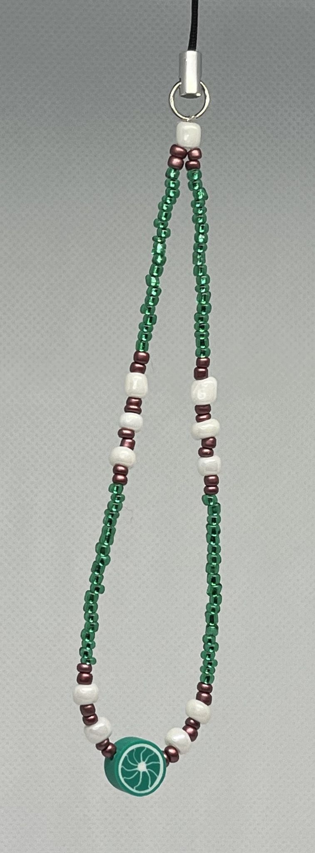 🍋Bijou de téléphone Citron vert - Perles rocailles 