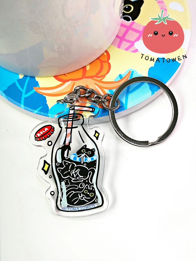 Keychain: Cola black cat