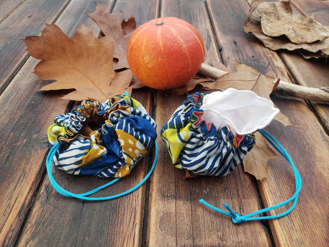 Pochette bourse -- Bleu jaune blanc