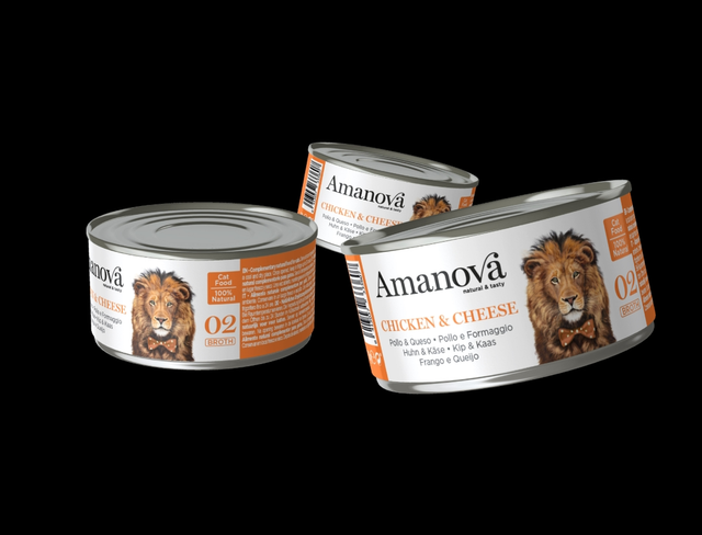 Amanova chicken en cheeseburger blikje 70 gr