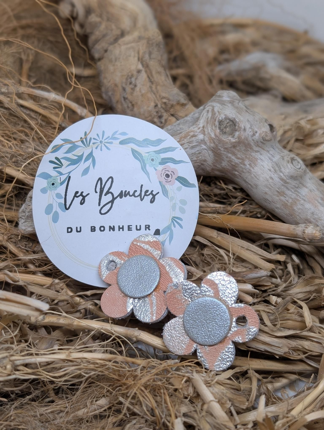 Pampilles marguerite rose saumon pam025