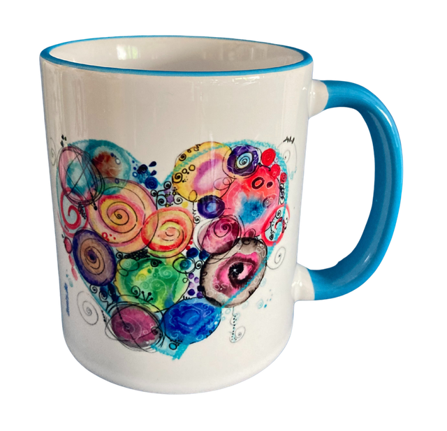 Keramiktasse "Herz blau"