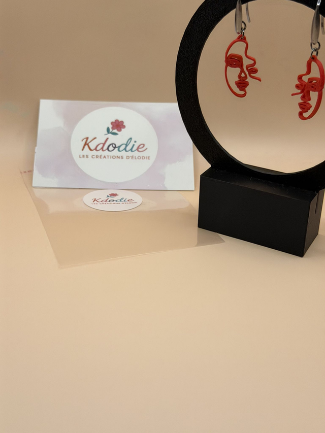 Boucles d'oreilles Géométrique - Attaches couleur inox