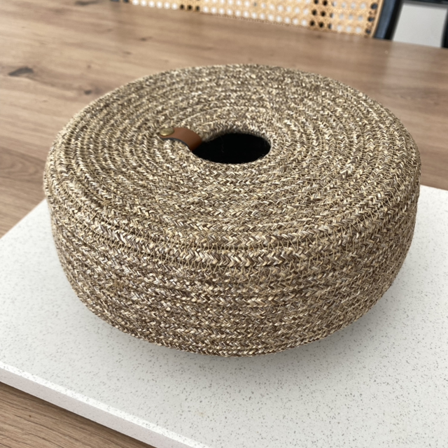 Boîte mouchoirs  en corde tissée tressée naturelle 