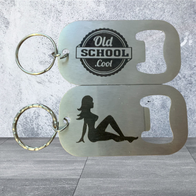 Stainless Steel Bottle Opener - Keyring - Old School .cool