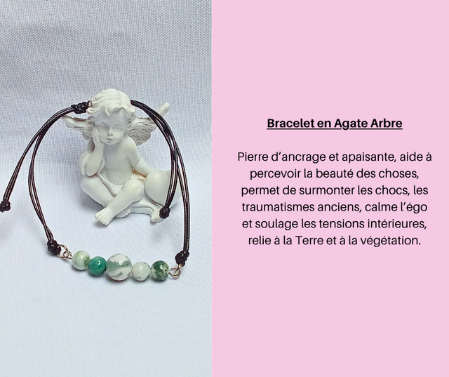 238- Bracelet réglable en Agate Arbre
