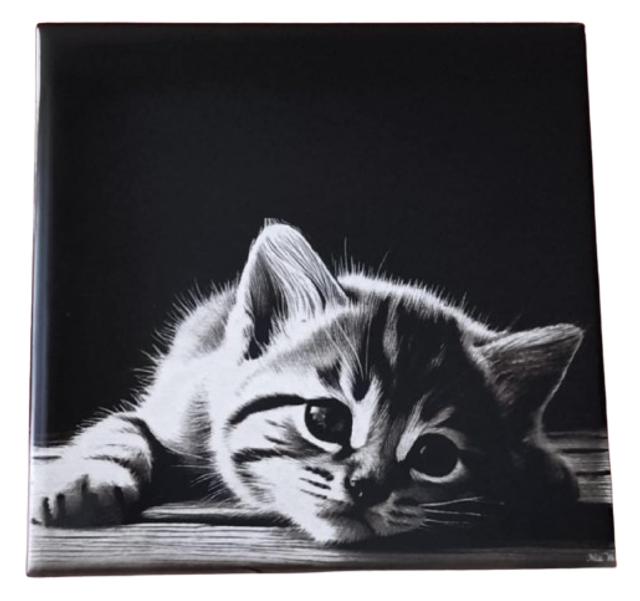 Faïence décorative Chat