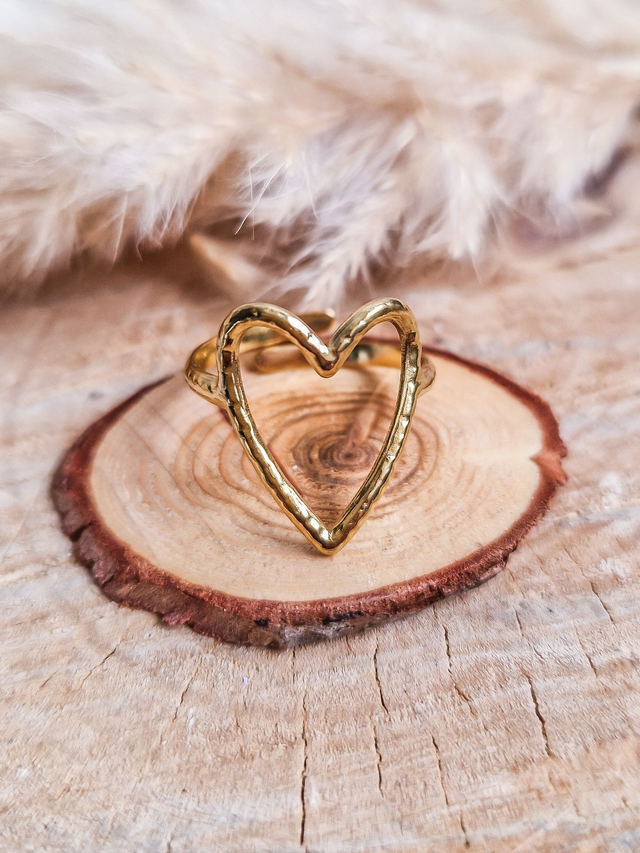 Bague finesse "Coeur" - Modèle doré