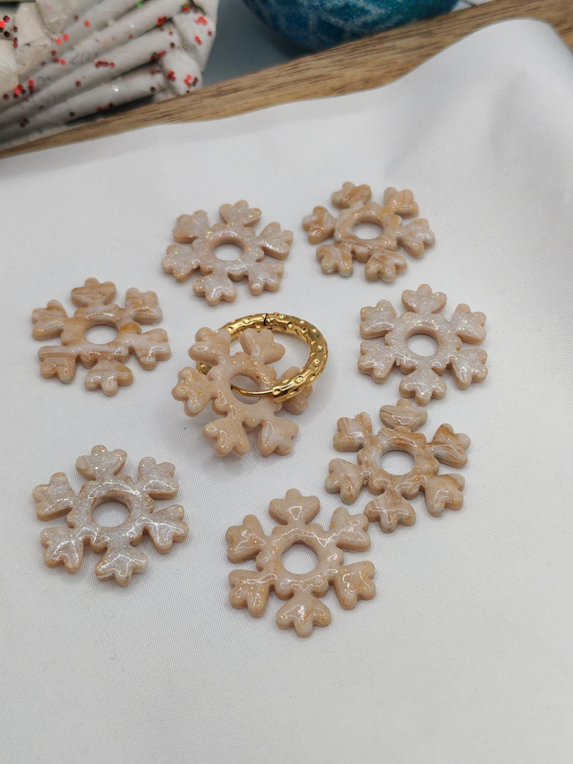 Choupettes flocon réversibles beige 