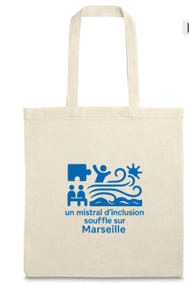 Tote bag logo bleu