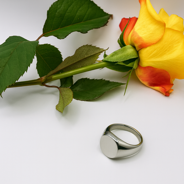 Bague chevalière acier 