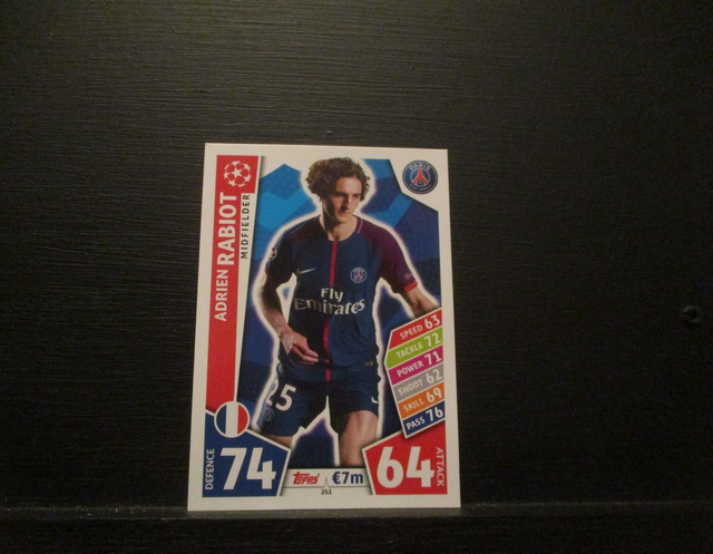 Adrien Rabiot - UEFA Champions League Match Attax 2017/18 Original Trading Card #261
