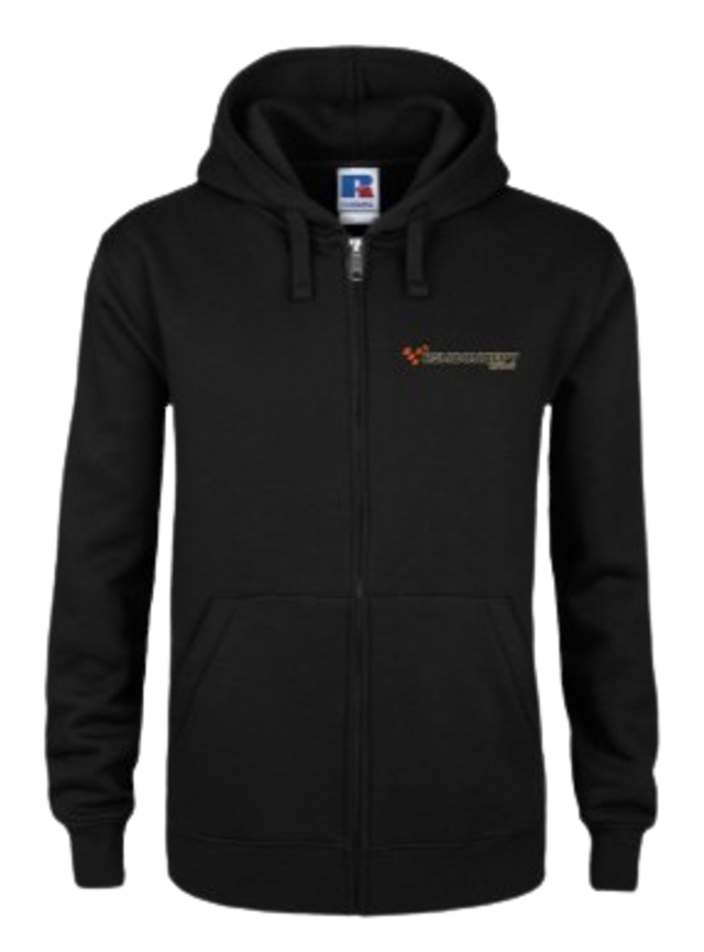 Sweat-shirt zippé capuche Noir Logo OR