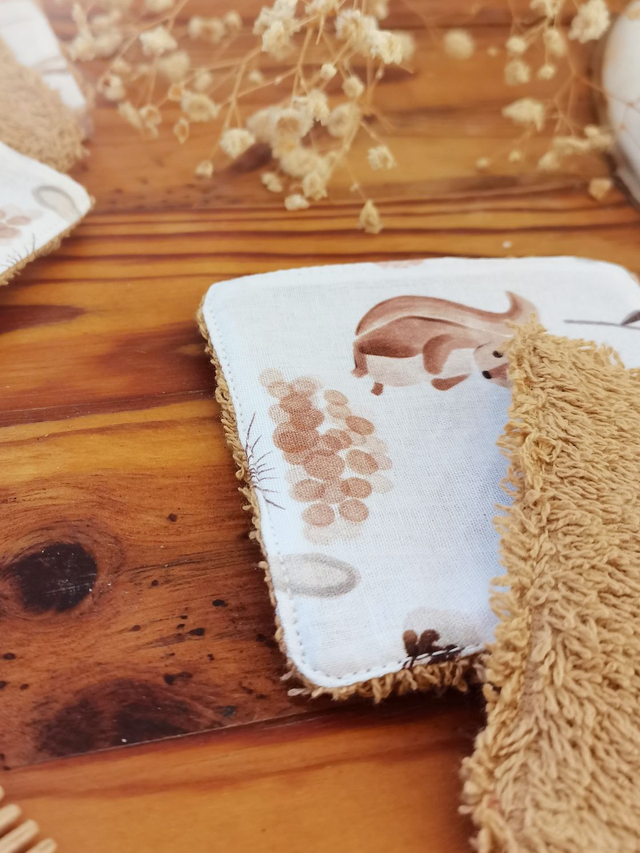 Lot de 8 cotons lavable Moka Cannelle