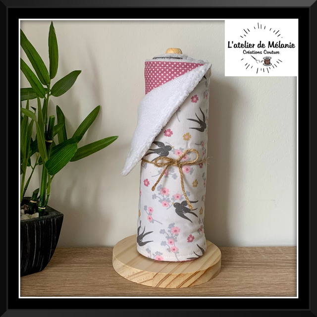Rouleau essuie tout 7 feuilles et son support en bois