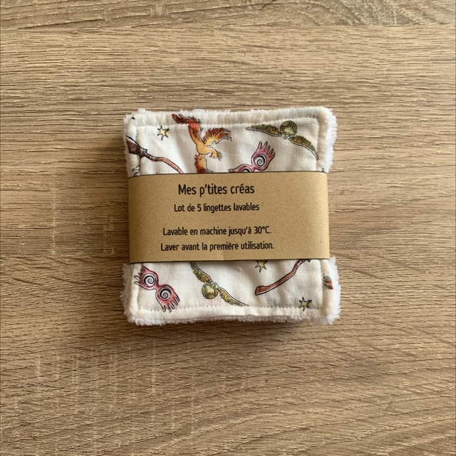 Lot de 5 lingettes lavables