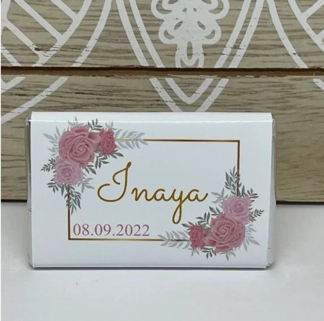 Lot de 10 mini chocolats personnalisés modèle fleur Inaya