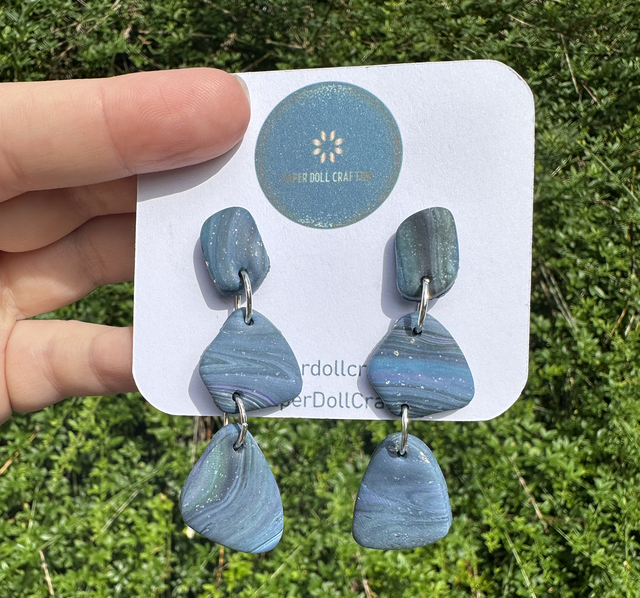 Galactic Triple Pebble Stud Earrings