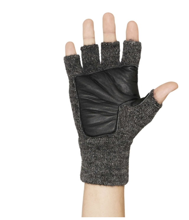 MACHA Alpaka-Handschuhe fingerlos – warm, praktisch & mit Leder