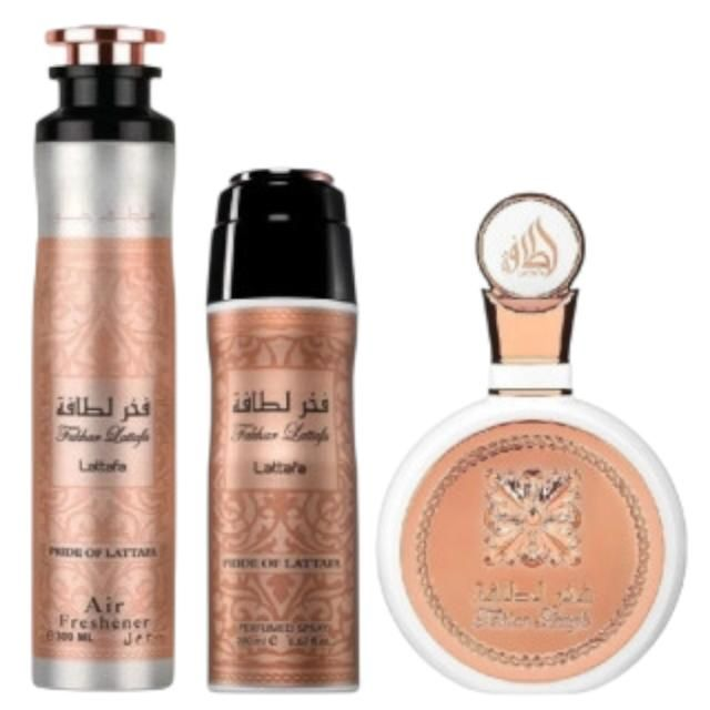 Lattafa Fakhar Woman Gift Set – + Perfumed Spray + Room Freshener