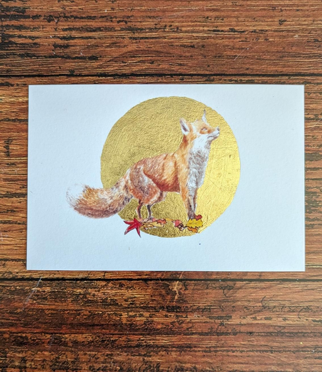 Carte Renard et lune d&#039;or