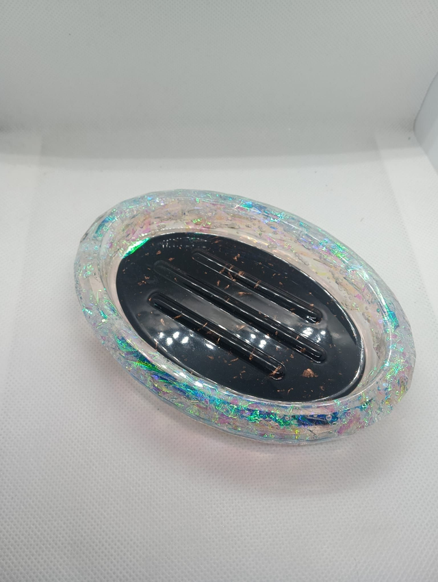 Support savon noir/or holographique 