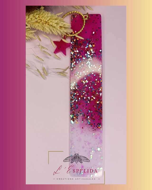 Marque page rose et blanc 