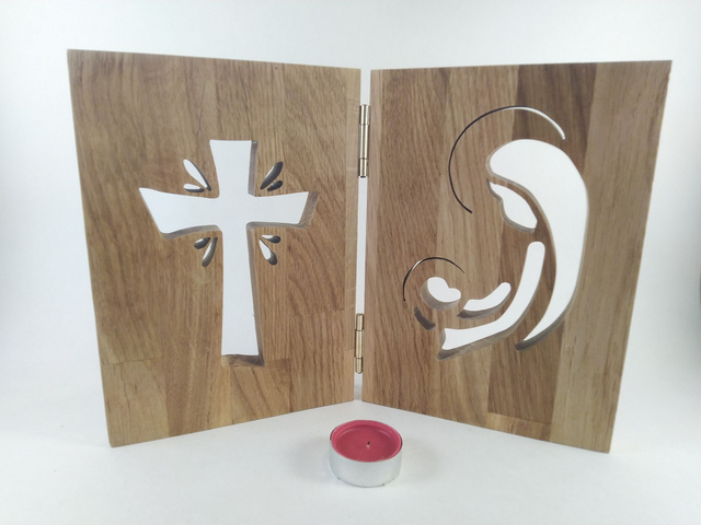 Coin prière diptyque en chêne massif 