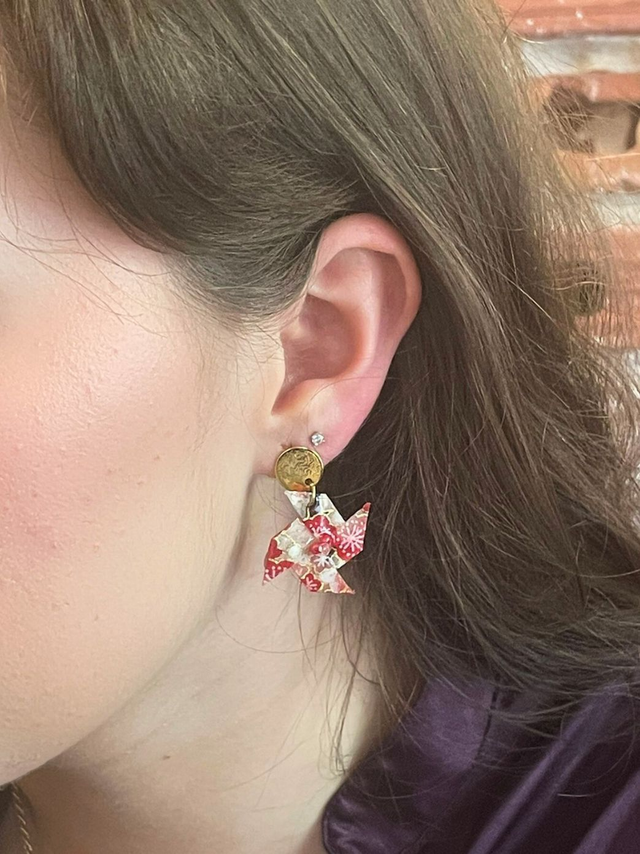 Boucles d’oreilles « Moulins en Papier Japonais »