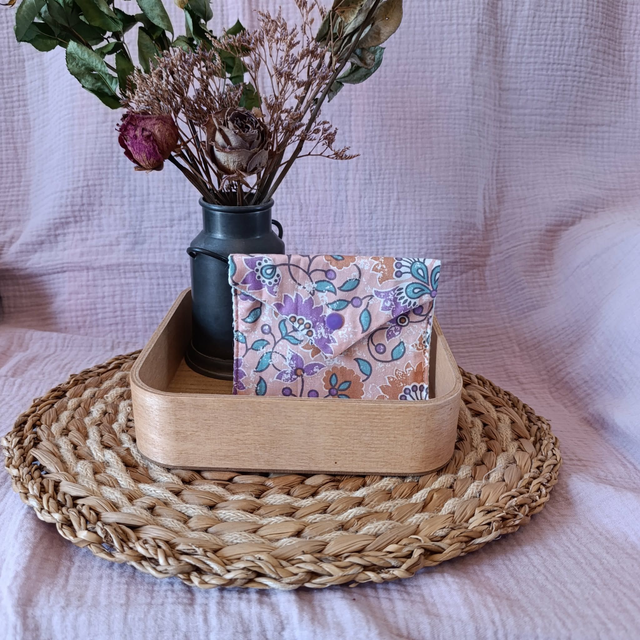 Pochette Arty Florale Pêche