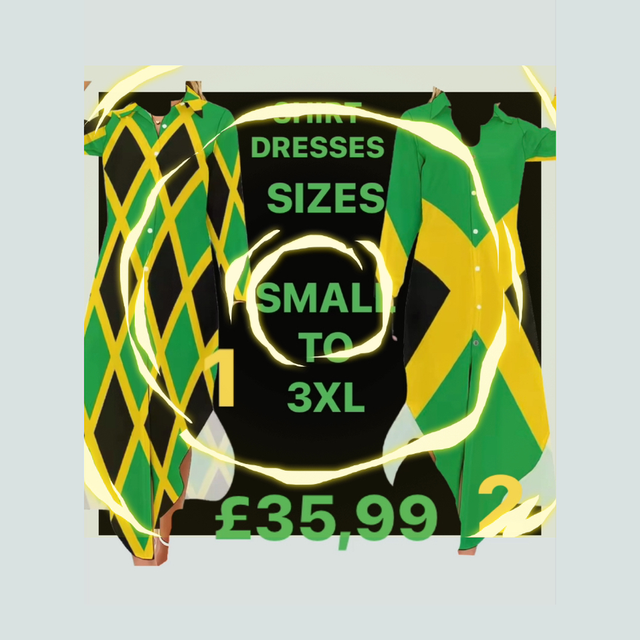 🇯🇲NMIA (S)🔸FLAG THEMED  SHIRT DRESSES