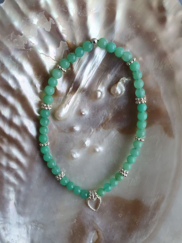 Armband Chrysopras mit Herz