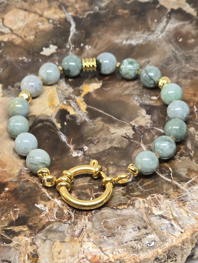 Bracelet Jade de Birmanie 0,8 cm 