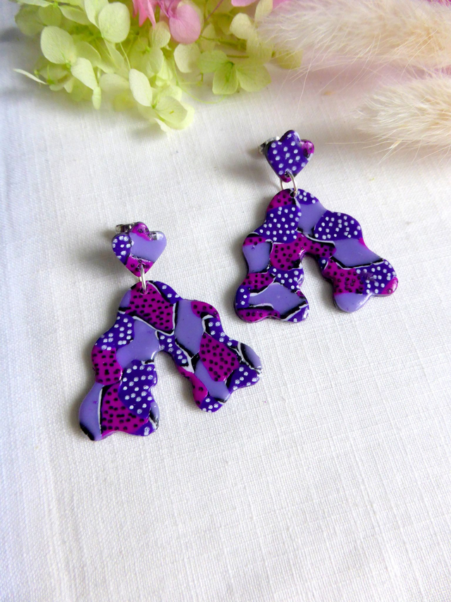 Boucles d'oreilles V - Lagon de lavande