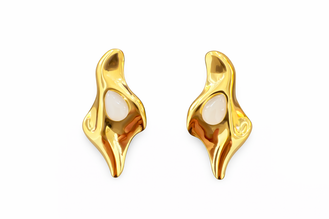 Pendientes acero dorado 