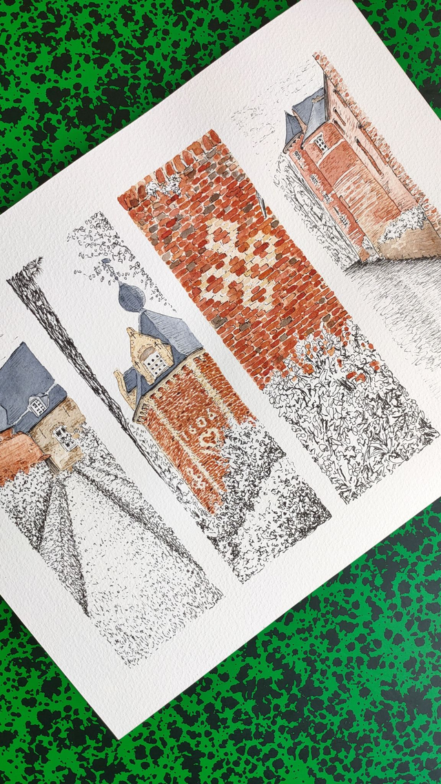 Aquarelle - Château d&#039;Esquelbecq