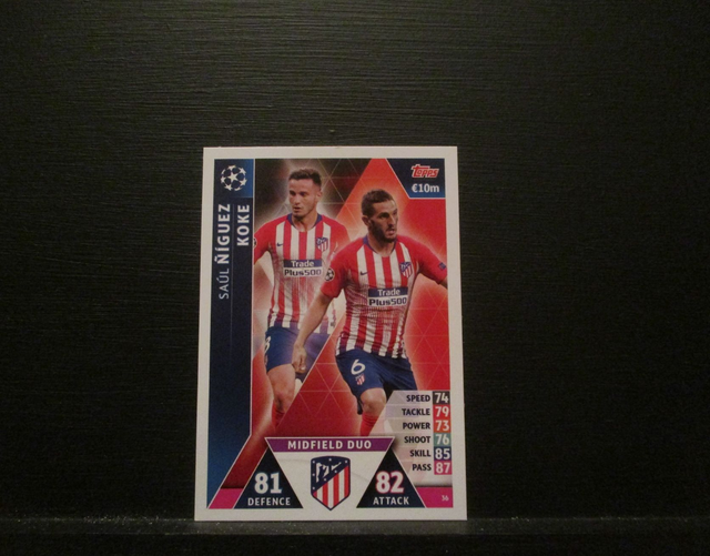 Saul Niguez / Koko - UEFA Champions League Match Attax 2018/19 Original Trading Card #36