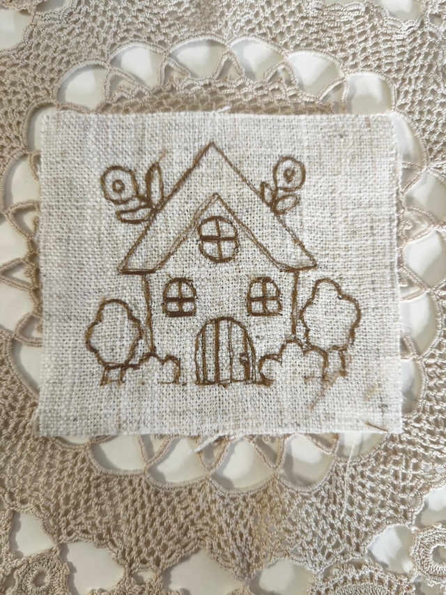 Etiqueta bordada casa grande 