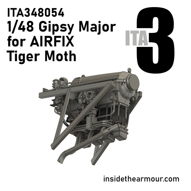 ITA3 - ITA348054 1/48 Gipsy Major Engine, for Airfix Tiger Moth 1/48