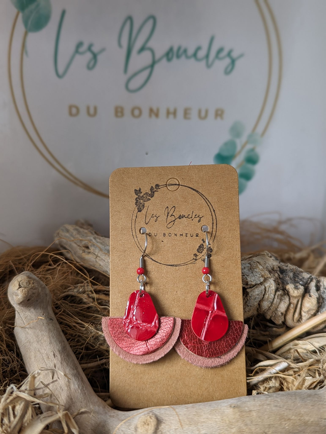 Boucles d&#039;oreilles Donatelle rouge do310