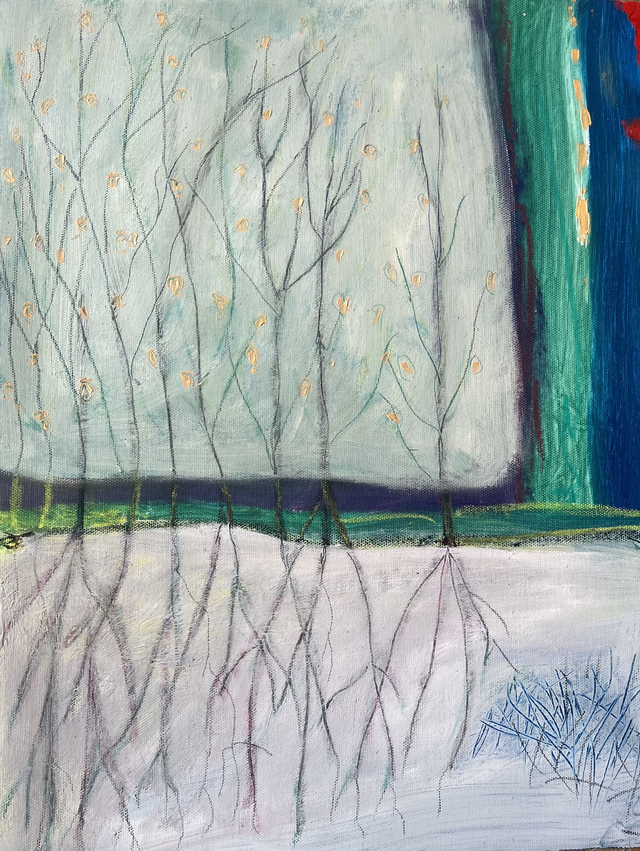 RN04 New Aspen by Rory Nugent, 48x58cm Oil on Paper