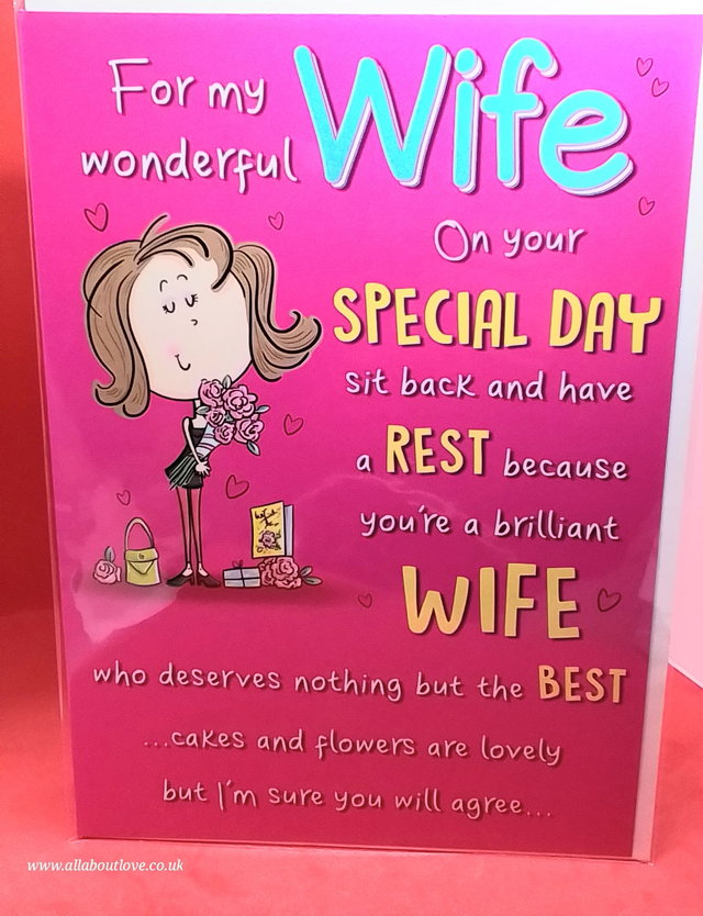 Wife Birthday Card Humorous and Funny 